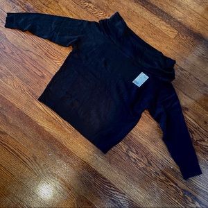 Black off the shoulder knit sweater